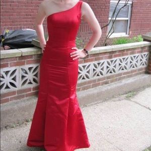 Red Silk Prom Dress